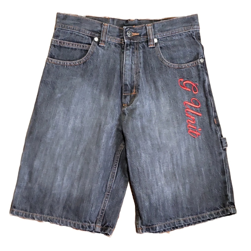 G-Unit Boy’s Graphic Logo Casual Solid Summer Black Denim Jean Shorts